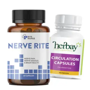 Nerve Rite and circulation support capsule bottles