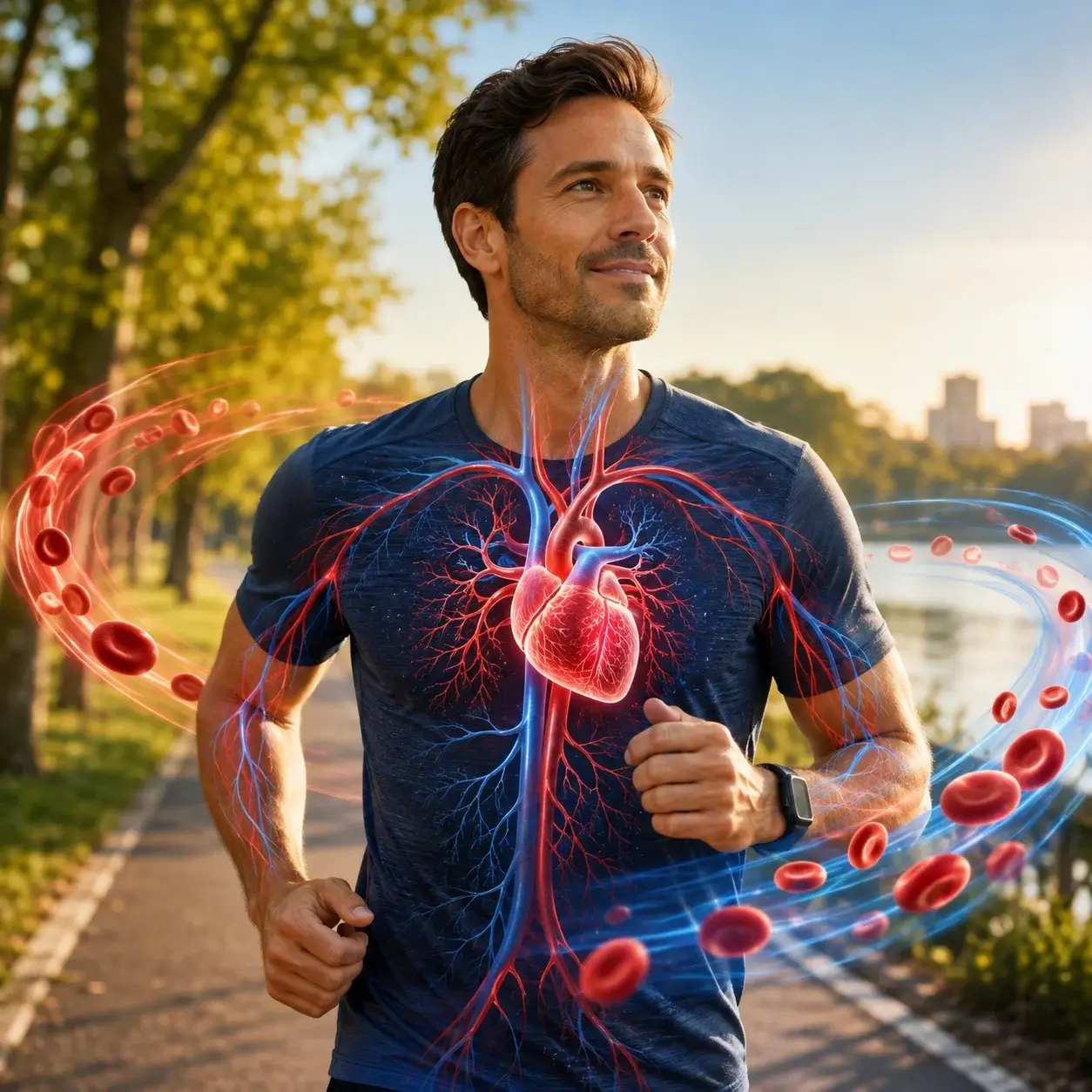 Healthy blood flow and blood circulation in men