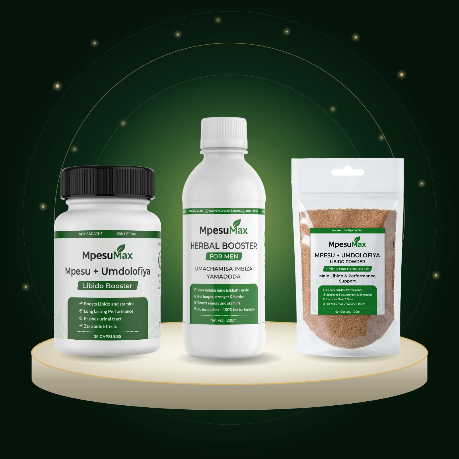MpesuMax Mpesu + Umdolofiya capsules, tonic and powder